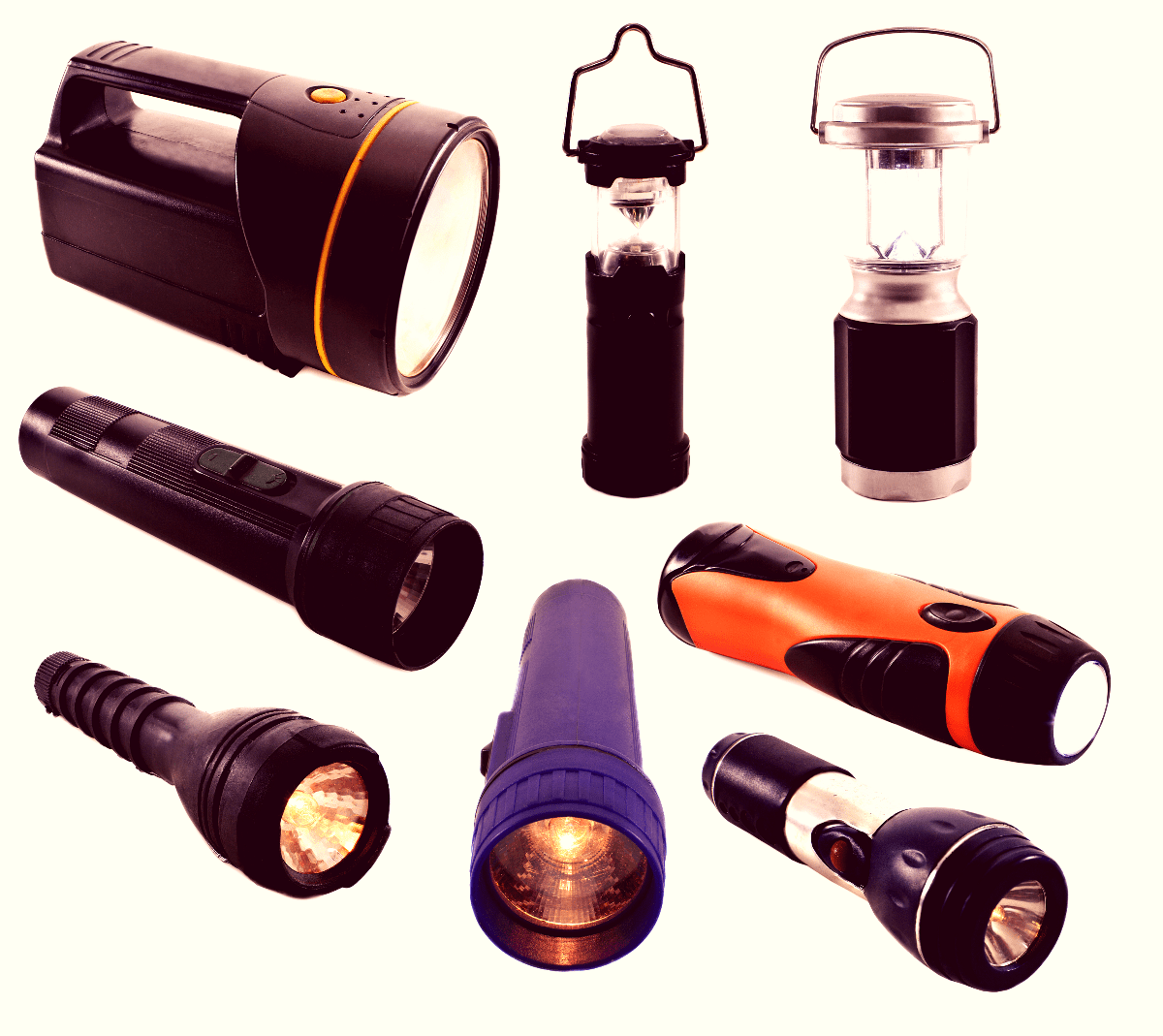 assorted flashlights